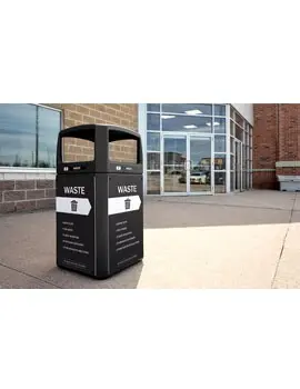 Renegade Poubelle extérieure simple avec couvercle ouvert3.webp