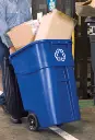 Poubelle de recyclage bleu sur roues avec couvercle, 50 gal2.webp