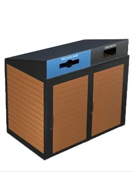 ABRI-BAC Îlot de récupération 2 voies pour bac roulant 1.webp