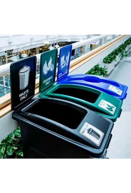 WASTE WATCHER Îlot avec panneaux pour Déchets, canettes et papiers 69 gal 1.webp