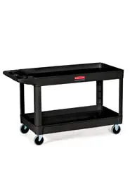 Chariot utilitaire à 2 tablettes pour usage int 25 x 40 Rubbermaid 9T67 1.webp