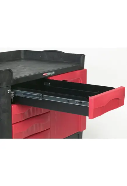 Chariot de travail à tiroirs et portes verrouillables Rubbermaid 4533-88 7.webp