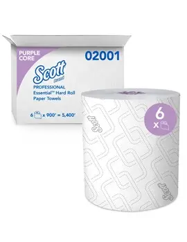02001 SCOTT ESSENTIAL Essuie-mains en rouleau blanc, 6 x 950'2.webp