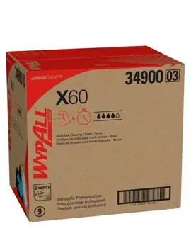 Wypall X60 Chiffons de nettoyage plié en quatre blancs 2.webp
