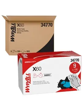 Wypall X60 Chiffons de nettoyage plié en quatre blancs 3.webp