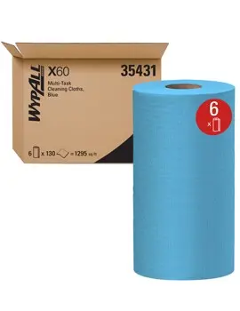 Wypall X60 Chiffons de nettoyage en rouleau bleu 2.webp