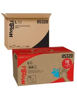 Wypall L10 Chiffons pour travaux léger en boîte pop-up blanc 1.webp