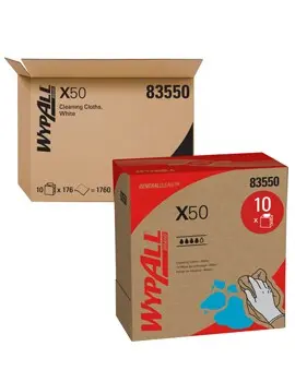 83550 Wypall X50 Chiffons de nettoyage en boîte pop-up blanc 1.webp