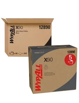 Wypall X90 Chiffons de nettoyage extra-robuste en boîte pop-up bleu 1.webp