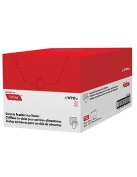 W910 Tuff Job Chiffons pour service alimentaire plié en 4, blancs 1.webp