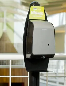 Support sur pied pour distributeur électronique d'assainisseur à mains1.webp