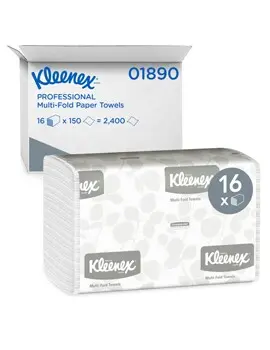 01890 KLEENEX Papier à mains plis multiples blancs, 16 x 150 feuilles3.webp
