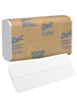 06041 SCOTT Essuie-mains pliés en C, blancs, 12 x 200 feuilles3.webp