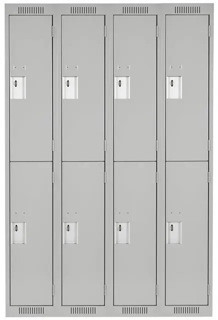 Bloc de 4 casiers à 2 niveaux Clean-LineMC en acier, assemblé 2.webp