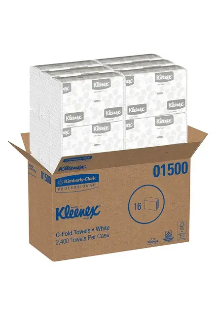 01500 KLEENEX Essuie-mains pliés en C blanc, 16 x 150 feuilles4.webp