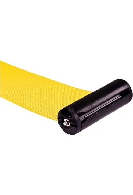 Barrière jaune sur pied pour le contrôle des foules 2.webp