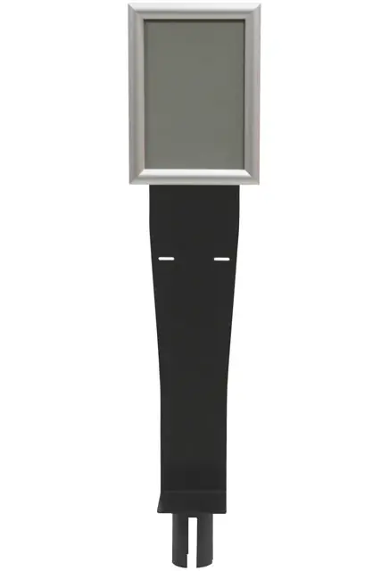 Porte-distributeur avec cadre d'enseigne pour poteau de barrière 2.webp