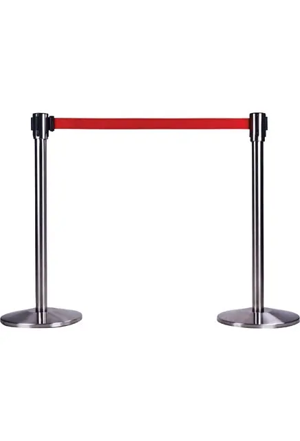 Barrière en acier inoxydable sur pied pour le contrôle des foules 3.webp