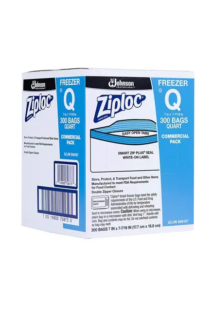 Sacs pour congélateur Ziploc Quart, 300 sacs 1.webp