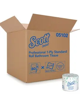 Papier hygiénique Scott Essential 05102, 1 pli, 80 x 1210 par caisse2.webp