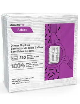 N010 Select, Serviettes de table blanches, 4 x 250 feuilles3.webp