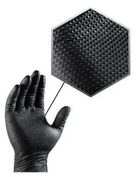 Precious Grip Gants en nitrile sans poudre, 8 mil, noir 3.webp