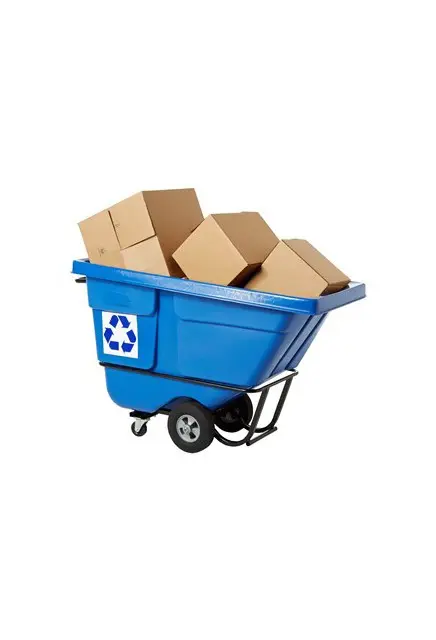 Chariot basculant rotomoulé et remorquable 1 2 verge cube Rubbermaid 13055.webp