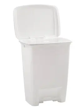 Poubelle à pédale en plastique blanc, 8 gallons2.webp