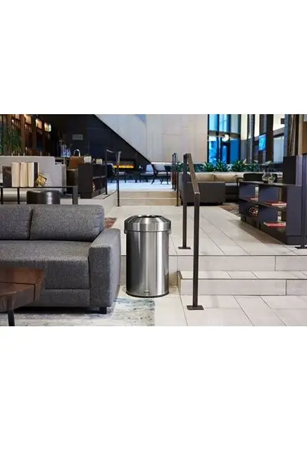 REFINE Poubelle ronde en acier inoxydable avec couvercle5.webp