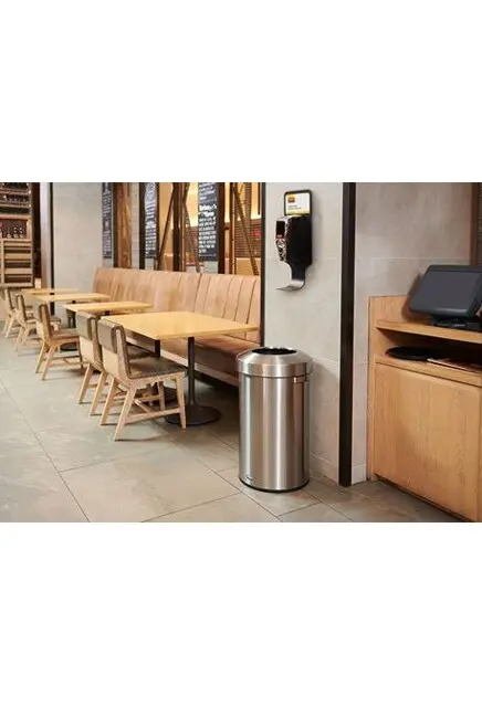 REFINE Poubelle ronde en acier inoxydable avec couvercle8.webp