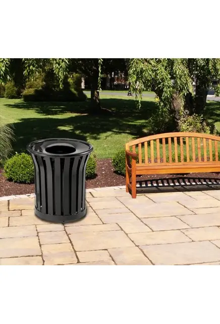 Poubelle en acier rigide avec dessus ouvert Americana, 24 gal2.webp