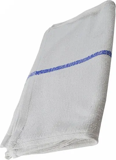 Chiffon en ratine blanc avec rayure de couleur 16" x 19"