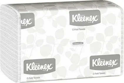 01500 KLEENEX Essuie-mains pliés en C blanc, 16 x 150 feuilles