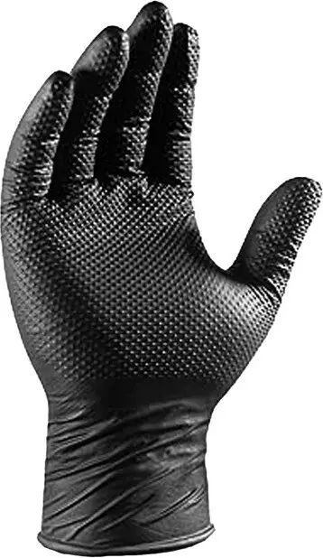 Precious Grip Gants en nitrile sans poudre, 8 mil, noir