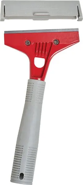 Grattoir à vitre 4" avec manche en plastique et capuchon de sécurité