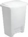 Poubelle à pédale en plastique blanc, 8 gallons