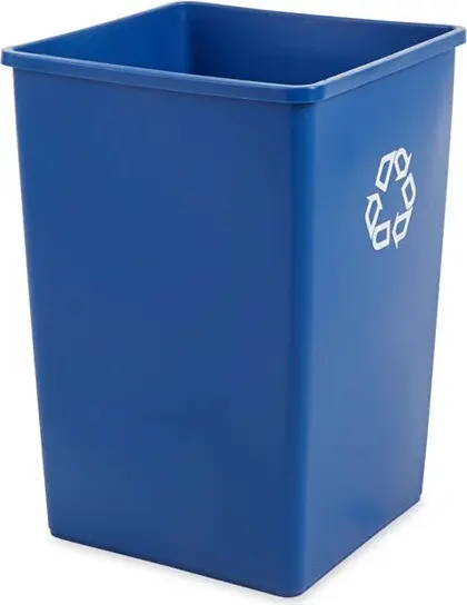 395873 UNTOUCHABLE Poubelle de recyclage carré bleu 35 gal