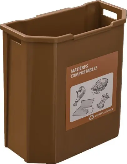 MOUSQUETAIRE Poubelle murale pour les matières organiques 95L