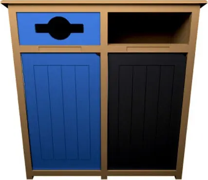 AURA Station pour le recyclage mixte cèdre 64 gal