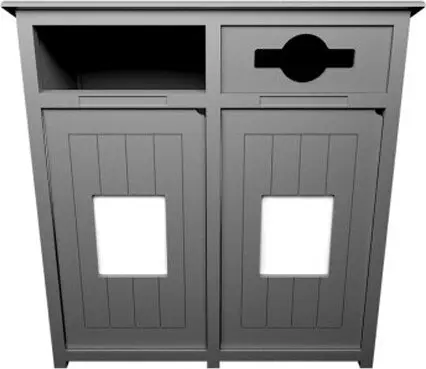 AURA Station double pour le recyclage mixte grise 64 gal