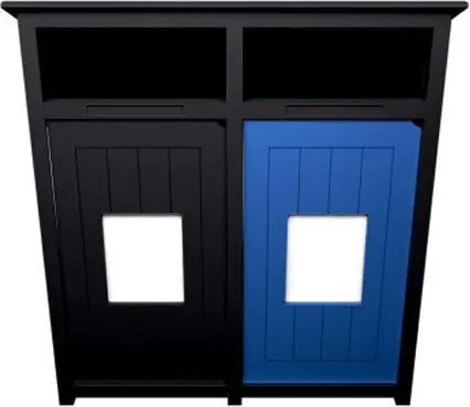 AURA Station de recyclage double avec panneau 64 gal