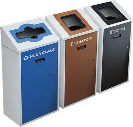 TRANSIT Station de recyclage mural 3 voies 58L