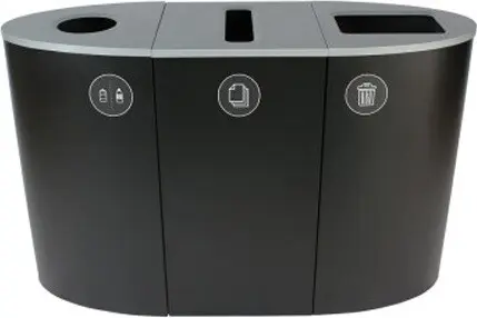 SPECTRUM Station de recyclage déchets, canettes et papiers 68 gal