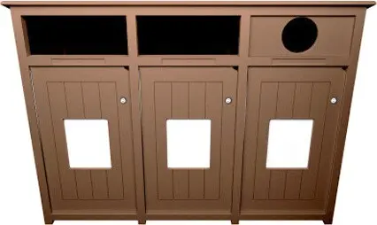 AURA Station de recyclage 3 voies verrouillable 96 gal