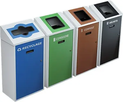 TRANSIT Station de recyclage mural 4 voies 58L