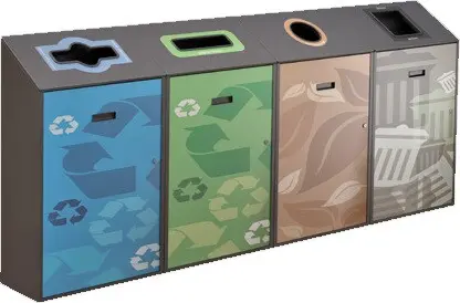 TRANSIT Station de recyclage mural 4 voies 87L