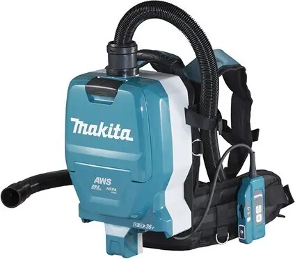 LXT AWS MAKITA Aspirateur dorsal sec sans outils, à batterie 2L