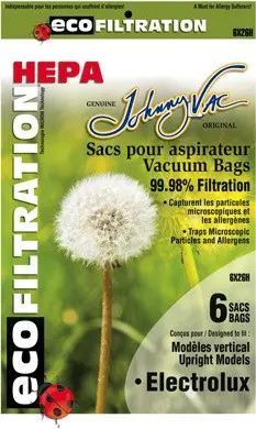 6X26H Sac microfiltre HEPA pour aspirateurs verticaux Electrolux