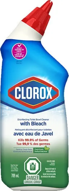 CLOROX Nettoyant désinfectant pour cuvette avec eau de javel