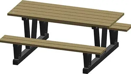 Table de pique-nique d'extérieur en plastique recyclé